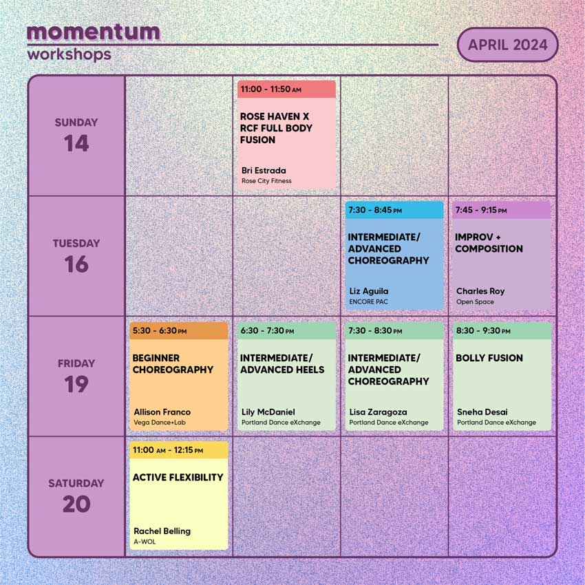 2024 Momentum Series - Dance and Movement Classes!